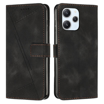 Xiaomi Redmi 12 4G Dream Triangle Leather Wallet Phone Case with Lanyard, Card Slot, Cash Compartment, Foldable Kickstand, Shockproof PU TPU Protective Cover