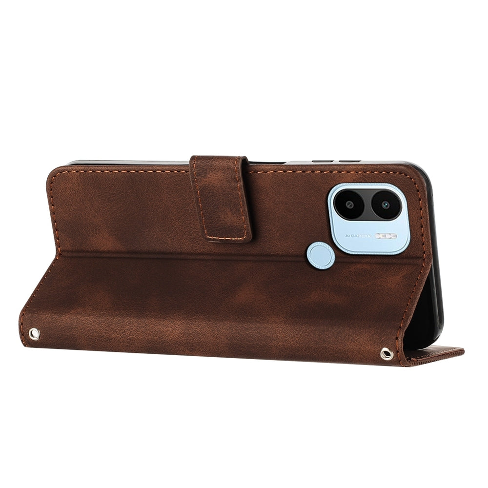 Xiaomi Redmi A2+ Dream Triangle Leather Wallet Phone Case with Lanyard, Card Slot, Cash Compartment, Foldable Kickstand, Shockproof PU TPU Protective Cover