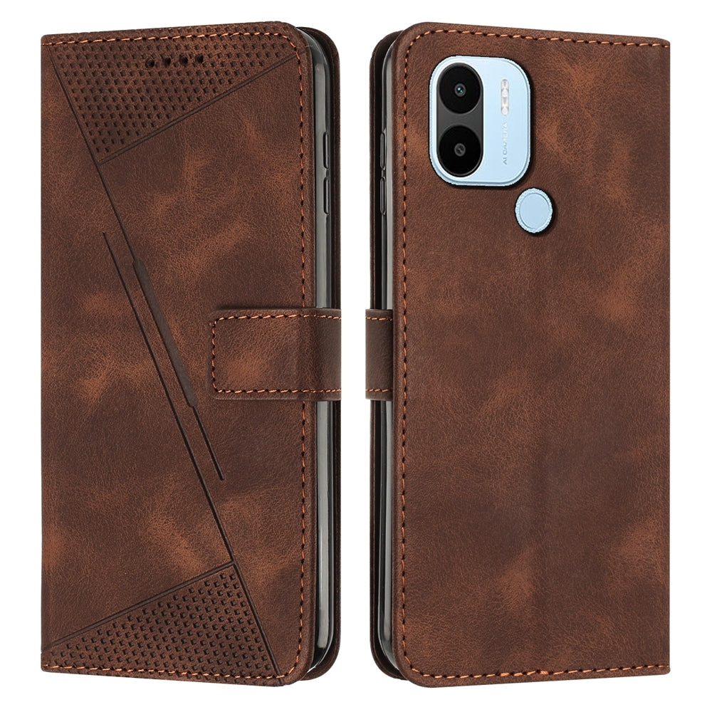 Xiaomi Redmi A2+ Dream Triangle Leather Wallet Phone Case with Lanyard, Card Slot, Cash Compartment, Foldable Kickstand, Shockproof PU TPU Protective Cover