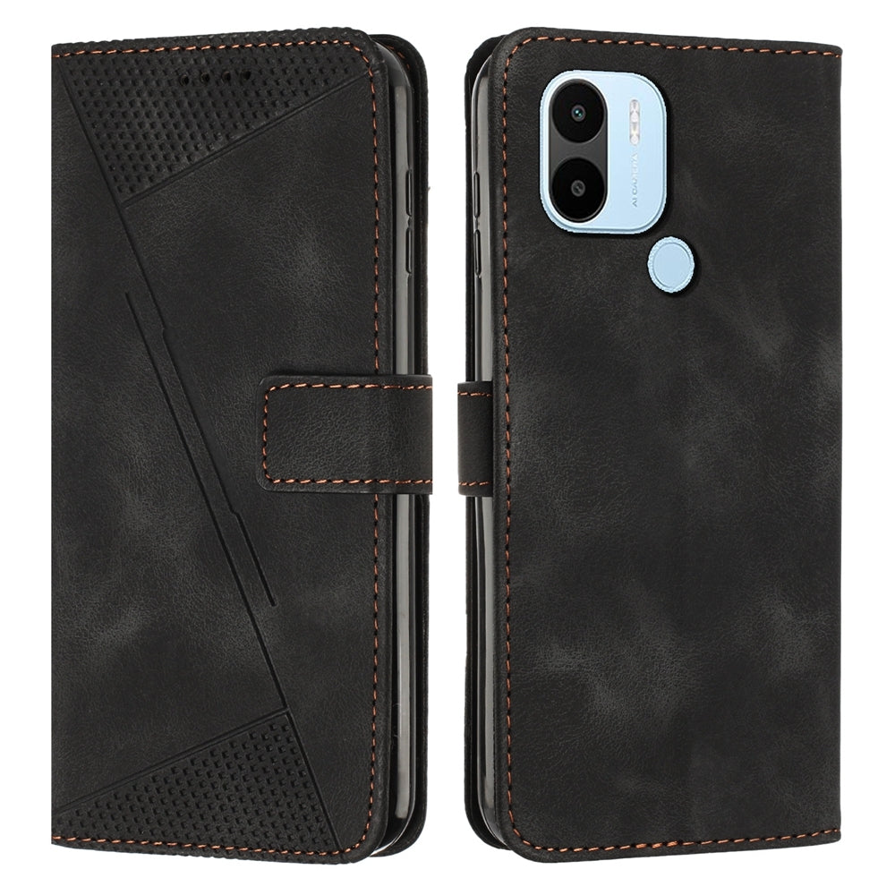 Xiaomi Redmi A1+ Dream Triangle Leather Wallet Phone Case with Lanyard, Card Slot, Cash Compartment, Foldable Kickstand, Shockproof PU TPU Protective Cover