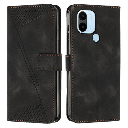 Xiaomi Redmi A1+ Dream Triangle Leather Wallet Phone Case with Lanyard, Card Slot, Cash Compartment, Foldable Kickstand, Shockproof PU TPU Protective Cover