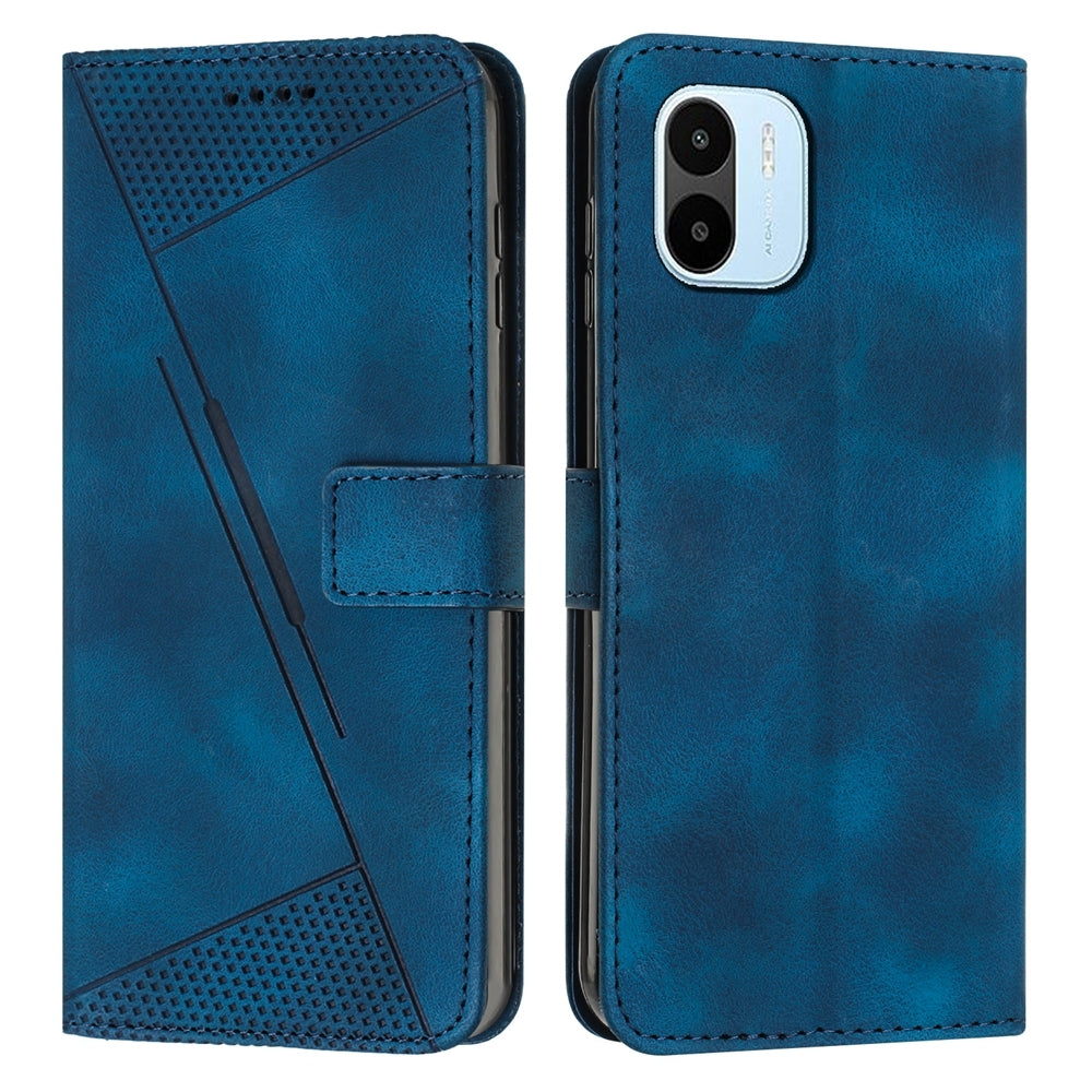 Xiaomi Redmi A1 Dream Triangle Leather Wallet Phone Case with Lanyard, Card Slot, Cash Compartment, Foldable Kickstand, Shockproof PU TPU Protective Cover