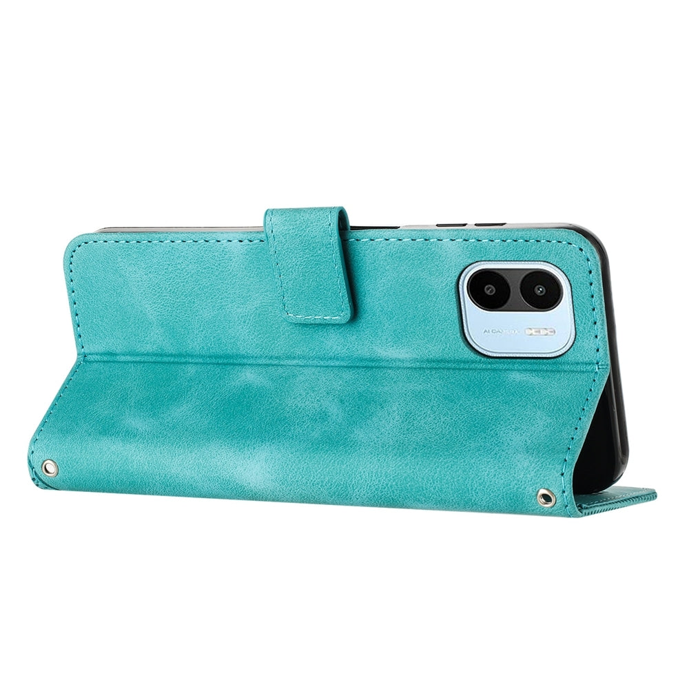 Xiaomi Redmi A2 Dream Triangle Leather Wallet Phone Case with Lanyard, Card Slot, Cash Compartment, Foldable Kickstand, Shockproof PU TPU Protective Cover