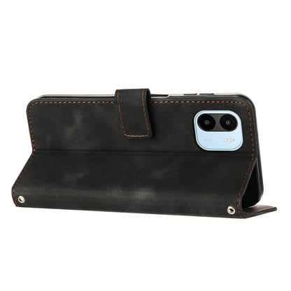 Xiaomi Redmi A1 Dream Triangle Leather Wallet Phone Case with Lanyard, Card Slot, Cash Compartment, Foldable Kickstand, Shockproof PU TPU Protective Cover