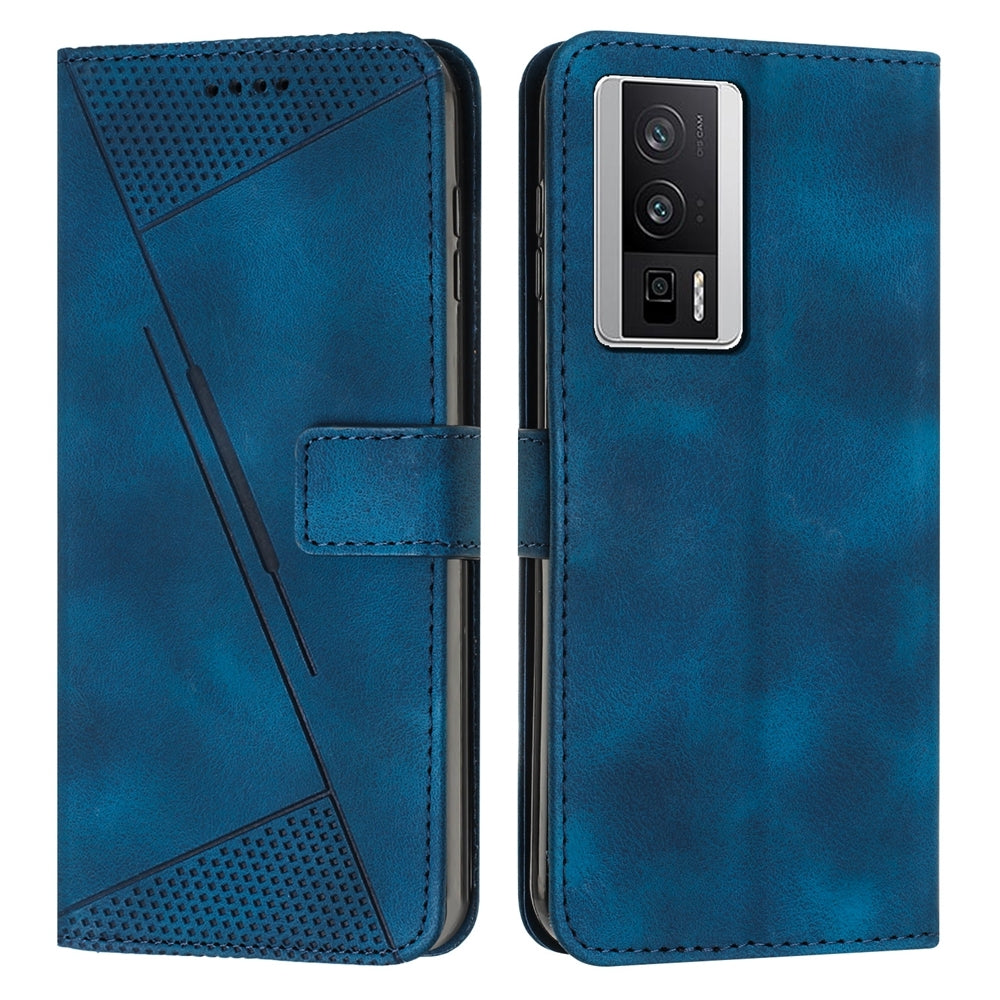 Xiaomi Redmi K60 Pro Dream Triangle Leather Wallet Phone Case with Lanyard, Card Slot, Cash Compartment, Foldable Kickstand, Shockproof PU TPU Protective Cover