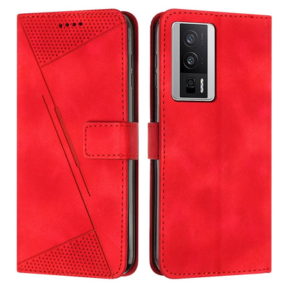 Xiaomi Redmi K60 Pro Dream Triangle Leather Wallet Phone Case with Lanyard, Card Slot, Cash Compartment, Foldable Kickstand, Shockproof PU TPU Protective Cover
