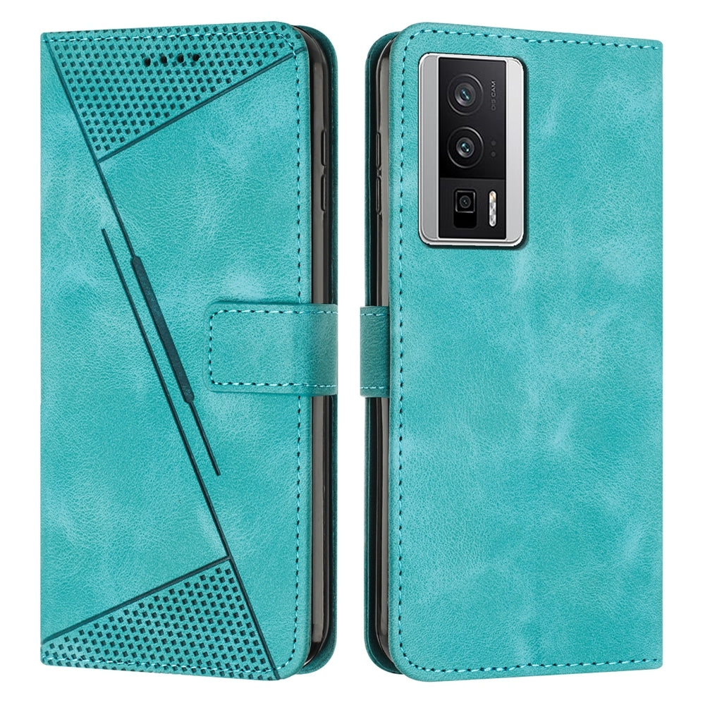 Xiaomi Redmi K60 Pro Dream Triangle Leather Wallet Phone Case with Lanyard, Card Slot, Cash Compartment, Foldable Kickstand, Shockproof PU TPU Protective Cover