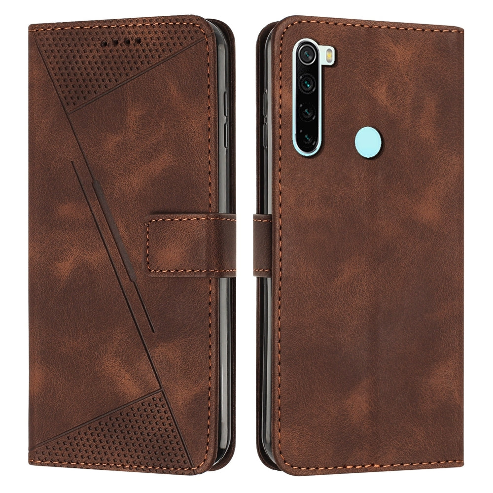 Xiaomi Redmi Note 8 Dream Triangle Leather Wallet Phone Case with Lanyard, Card Slot, Cash Compartment, Foldable Kickstand, Shockproof PU TPU Protective Cover