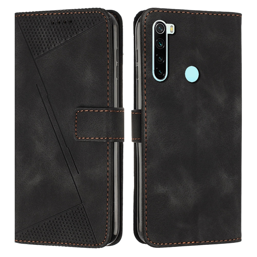 Xiaomi Redmi Note 8 Dream Triangle Leather Wallet Phone Case with Lanyard, Card Slot, Cash Compartment, Foldable Kickstand, Shockproof PU TPU Protective Cover