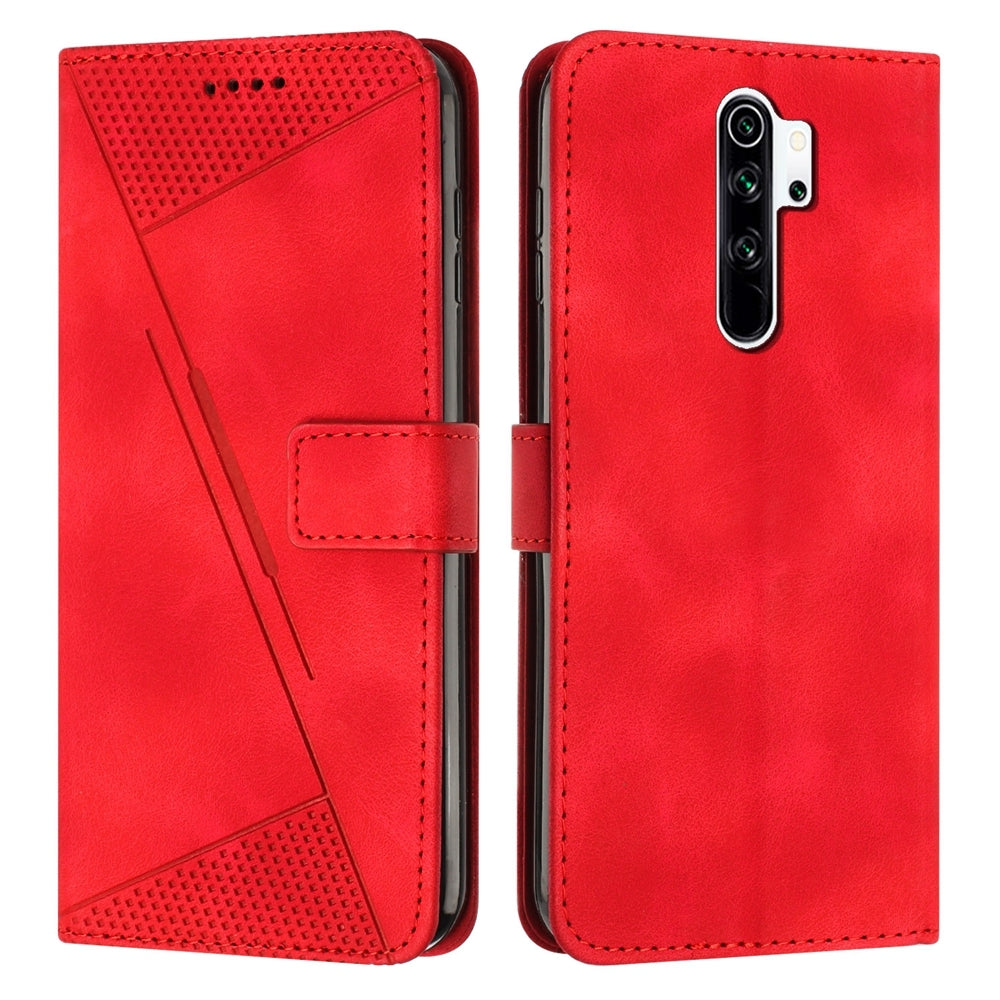 Xiaomi Redmi Note 8 Pro Dream Triangle Leather Wallet Phone Case with Lanyard, Card Slot, Cash Compartment, Foldable Kickstand, Shockproof PU TPU Protective Cover
