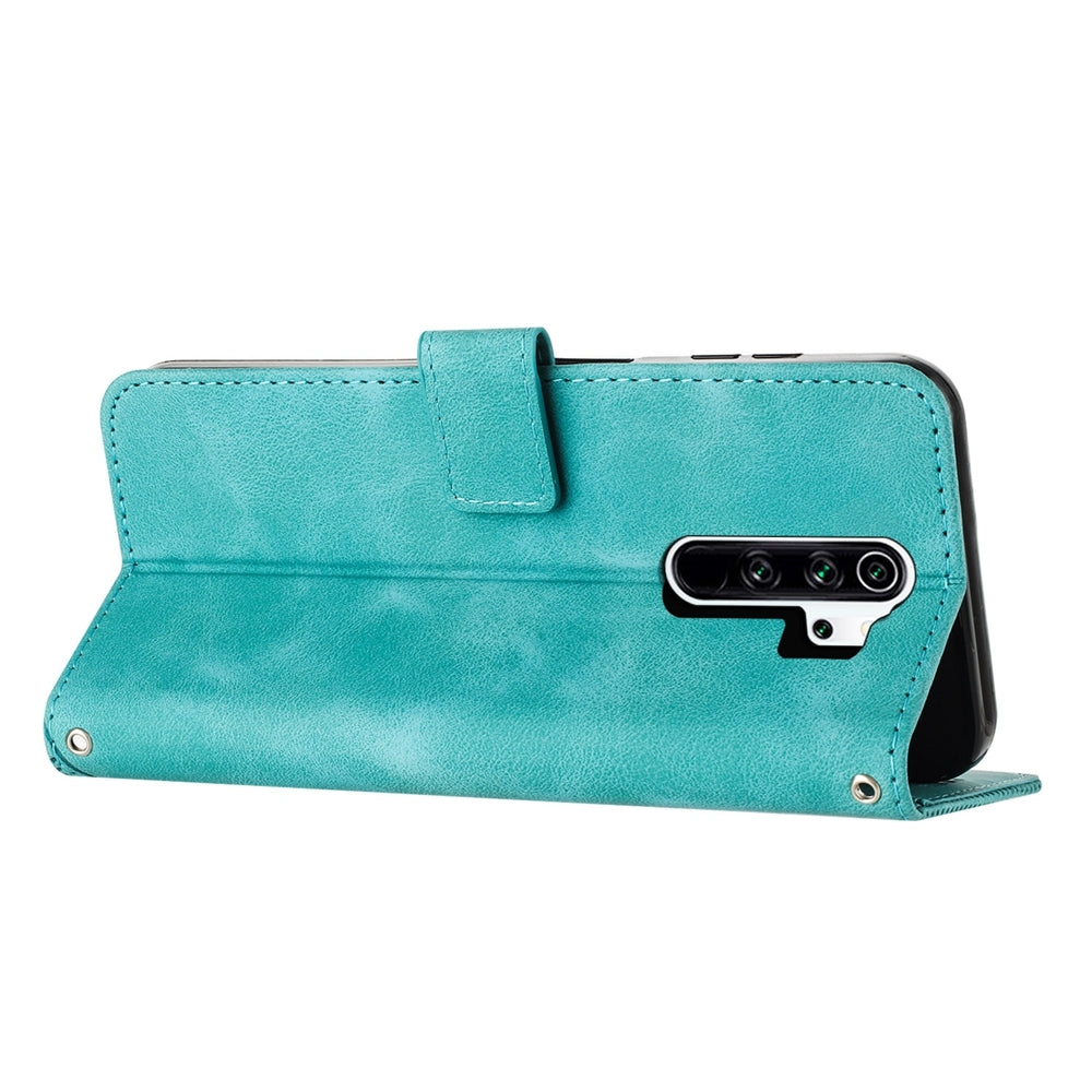 Xiaomi Redmi Note 8 Pro Dream Triangle Leather Wallet Phone Case with Lanyard, Card Slot, Cash Compartment, Foldable Kickstand, Shockproof PU TPU Protective Cover
