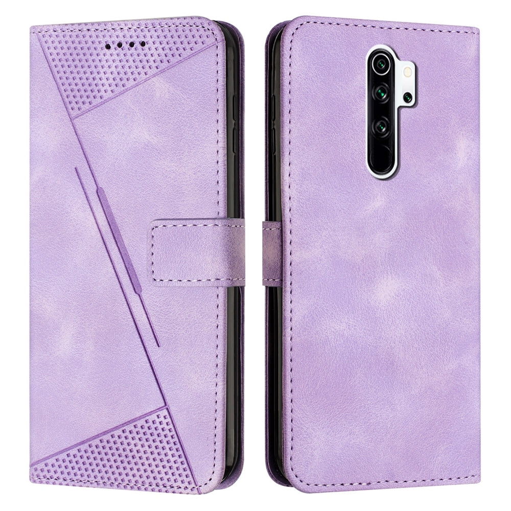 Xiaomi Redmi Note 8 Pro Dream Triangle Leather Wallet Phone Case with Lanyard, Card Slot, Cash Compartment, Foldable Kickstand, Shockproof PU TPU Protective Cover