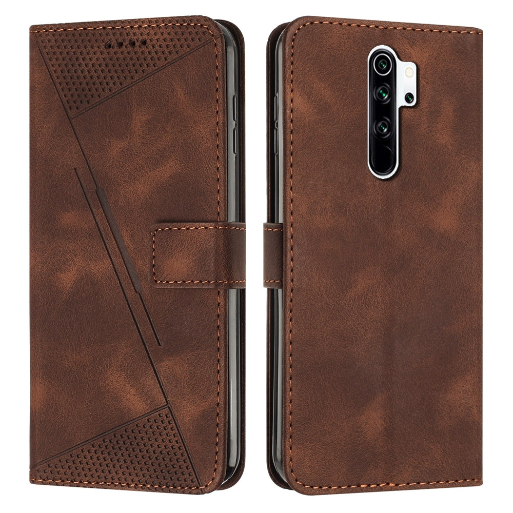 Xiaomi Redmi Note 8 Pro Dream Triangle Leather Wallet Phone Case with Lanyard, Card Slot, Cash Compartment, Foldable Kickstand, Shockproof PU TPU Protective Cover