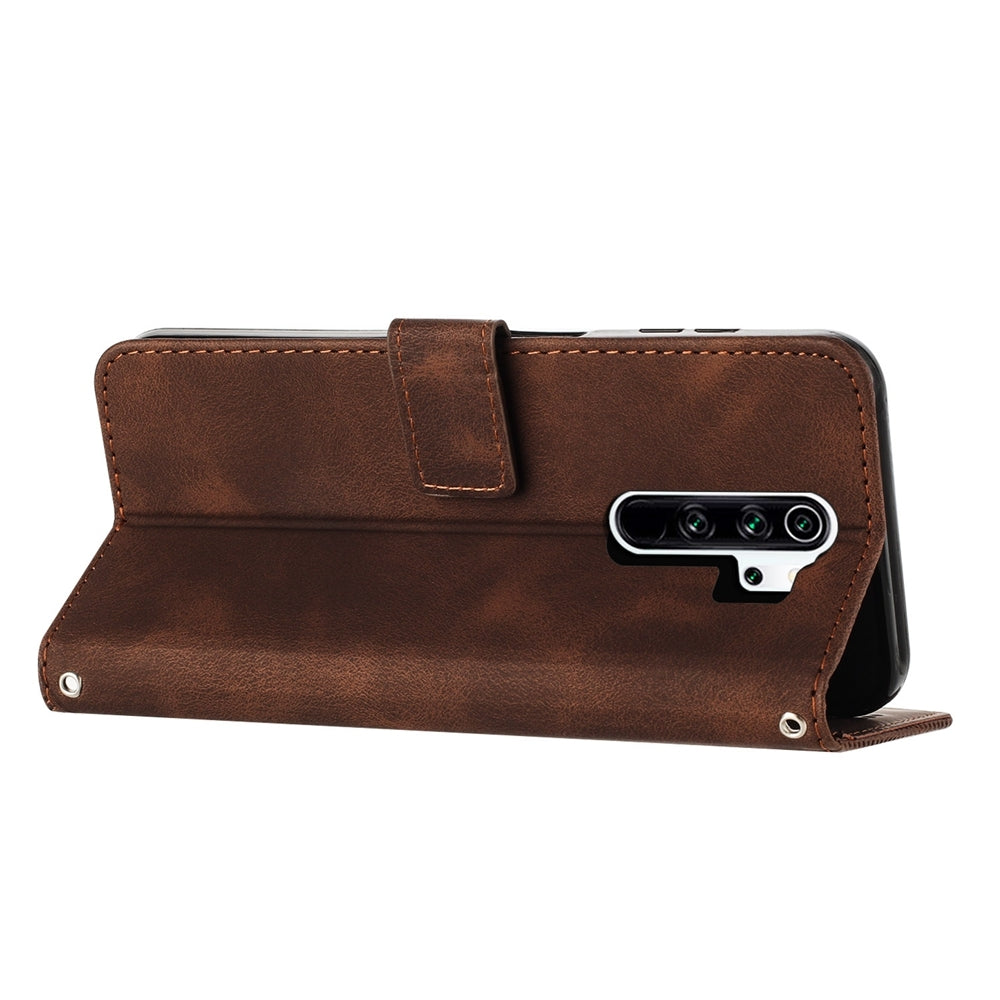 Xiaomi Redmi Note 8 Pro Dream Triangle Leather Wallet Phone Case with Lanyard, Card Slot, Cash Compartment, Foldable Kickstand, Shockproof PU TPU Protective Cover