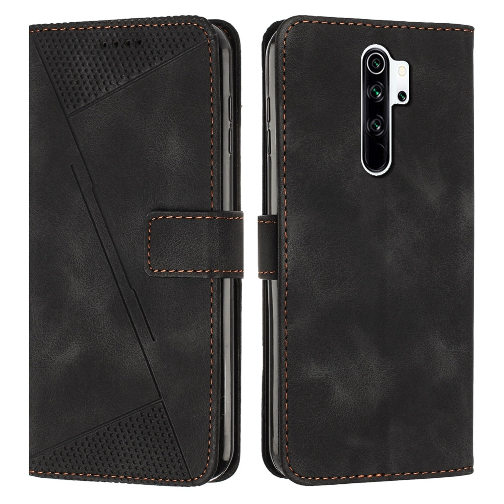Xiaomi Redmi Note 8 Pro Dream Triangle Leather Wallet Phone Case with Lanyard, Card Slot, Cash Compartment, Foldable Kickstand, Shockproof PU TPU Protective Cover