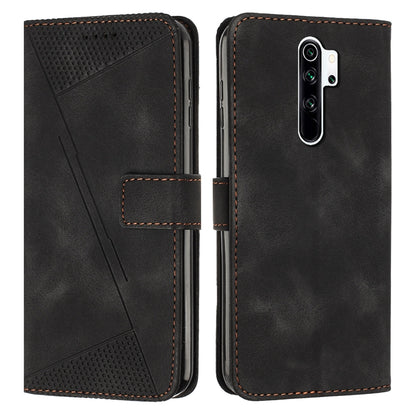 Xiaomi Redmi Note 8 Pro Dream Triangle Leather Wallet Phone Case with Lanyard, Card Slot, Cash Compartment, Foldable Kickstand, Shockproof PU TPU Protective Cover