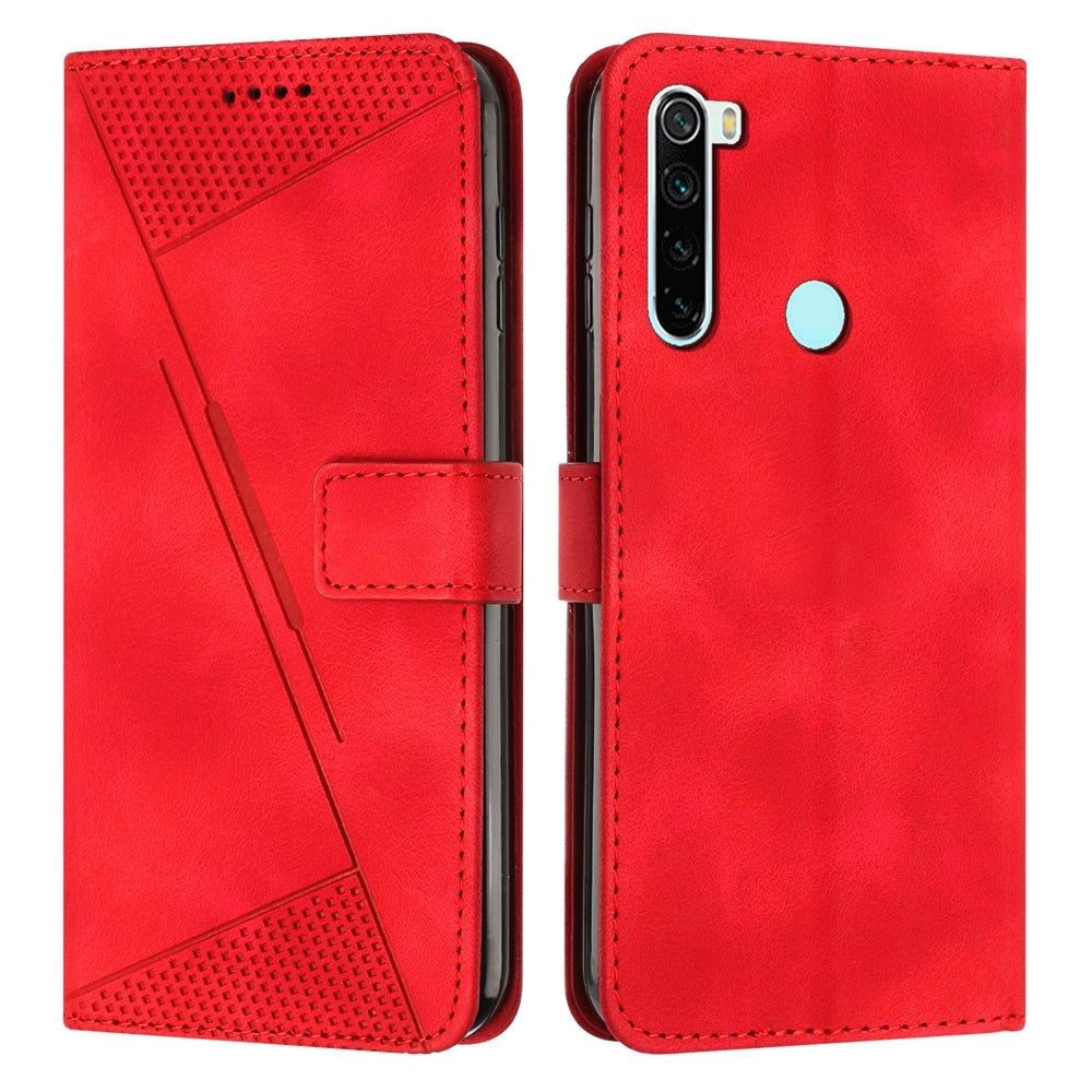 Xiaomi Redmi Note 8T Dream Triangle Leather Wallet Phone Case with Lanyard, Card Slot, Cash Compartment, Foldable Kickstand, Shockproof PU TPU Protective Cover