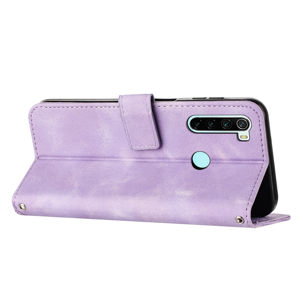 Xiaomi Redmi Note 8T Dream Triangle Leather Wallet Phone Case with Lanyard, Card Slot, Cash Compartment, Foldable Kickstand, Shockproof PU TPU Protective Cover
