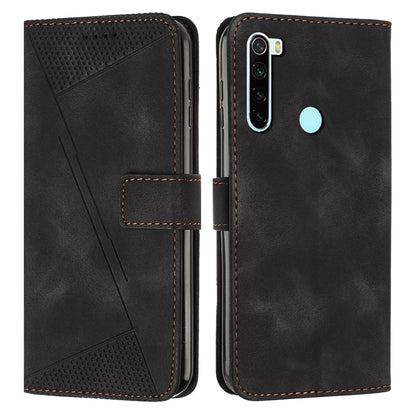 Xiaomi Redmi Note 8T Dream Triangle Leather Wallet Phone Case with Lanyard, Card Slot, Cash Compartment, Foldable Kickstand, Shockproof PU TPU Protective Cover