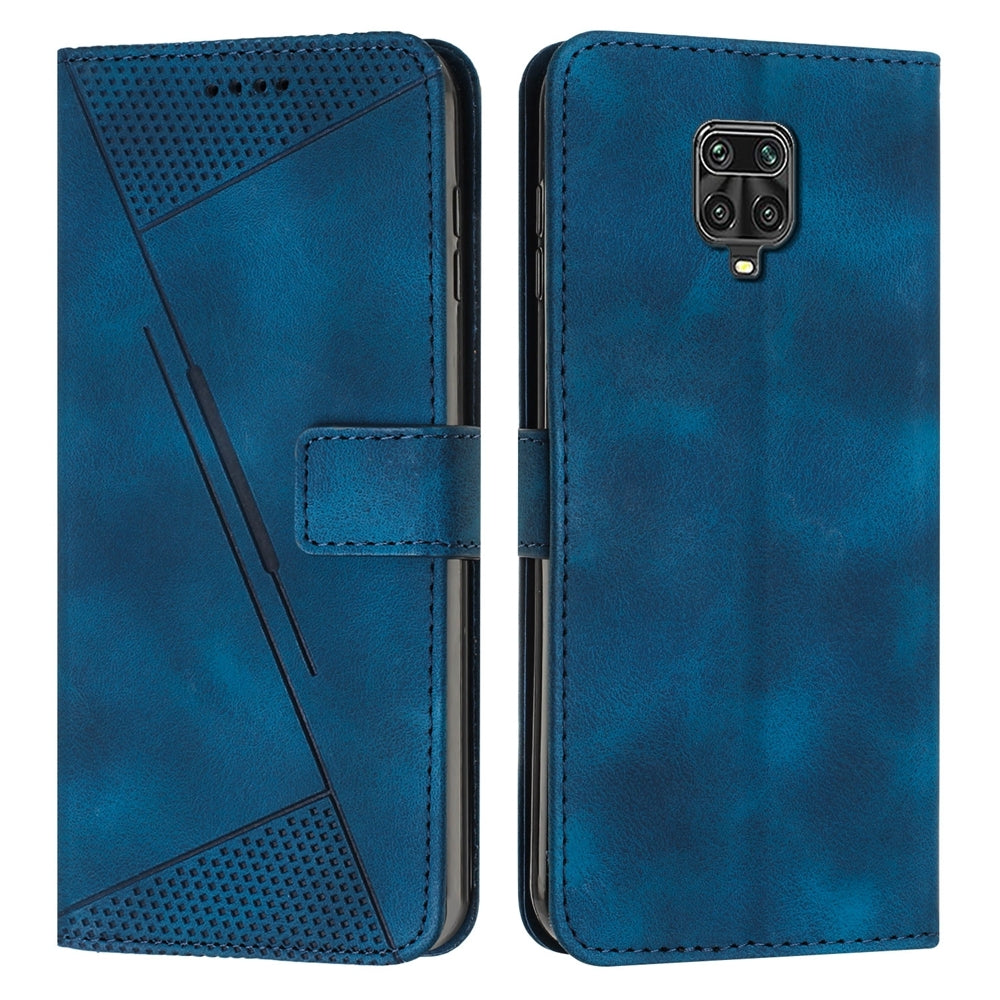 Xiaomi Redmi Note 9 Pro Dream Triangle Leather Wallet Phone Case with Lanyard, Card Slot, Cash Compartment, Foldable Kickstand, Shockproof PU TPU Protective Cover