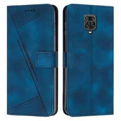 Xiaomi Redmi Note 9S Dream Triangle Leather Wallet Phone Case with Lanyard, Card Slot, Cash Compartment, Foldable Kickstand, Shockproof PU TPU Protective Cover