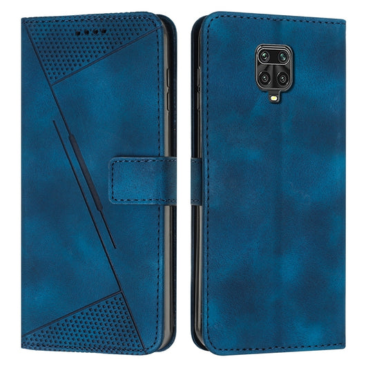 Xiaomi Redmi Note 9S Dream Triangle Leather Wallet Phone Case with Lanyard, Card Slot, Cash Compartment, Foldable Kickstand, Shockproof PU TPU Protective Cover