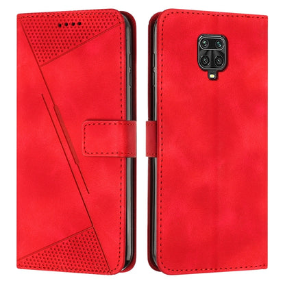 Xiaomi Redmi Note 9 Pro Dream Triangle Leather Wallet Phone Case with Lanyard, Card Slot, Cash Compartment, Foldable Kickstand, Shockproof PU TPU Protective Cover