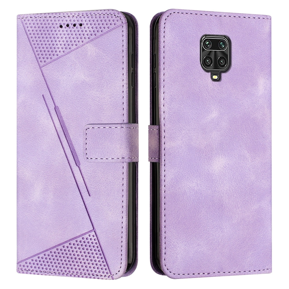 Xiaomi Redmi Note 9S Dream Triangle Leather Wallet Phone Case with Lanyard, Card Slot, Cash Compartment, Foldable Kickstand, Shockproof PU TPU Protective Cover