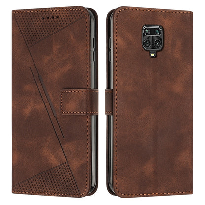 Xiaomi Redmi Note 9S Dream Triangle Leather Wallet Phone Case with Lanyard, Card Slot, Cash Compartment, Foldable Kickstand, Shockproof PU TPU Protective Cover