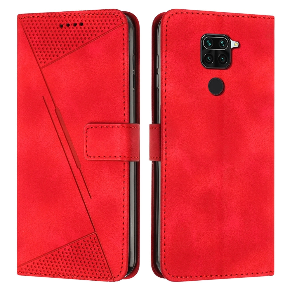 Xiaomi Redmi Note 9 Dream Triangle Leather Wallet Phone Case with Lanyard, Card Slot, Cash Compartment, Foldable Kickstand, Shockproof PU TPU Protective Cover