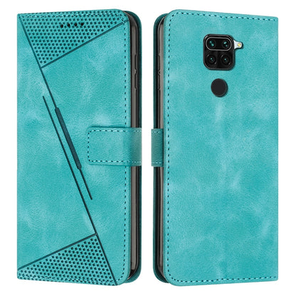 Xiaomi Redmi 10X Dream Triangle Leather Wallet Phone Case with Lanyard, Card Slot, Cash Compartment, Foldable Kickstand, Shockproof PU TPU Protective Cover