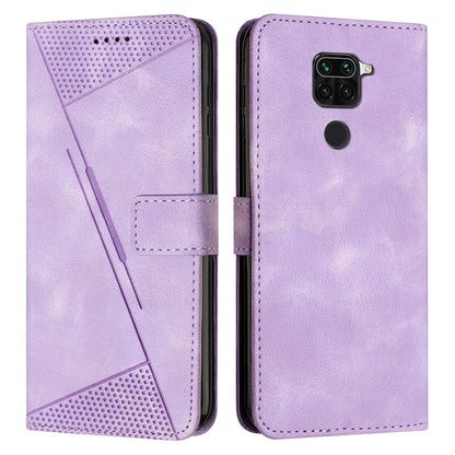 Xiaomi Redmi Note 9 Dream Triangle Leather Wallet Phone Case with Lanyard, Card Slot, Cash Compartment, Foldable Kickstand, Shockproof PU TPU Protective Cover