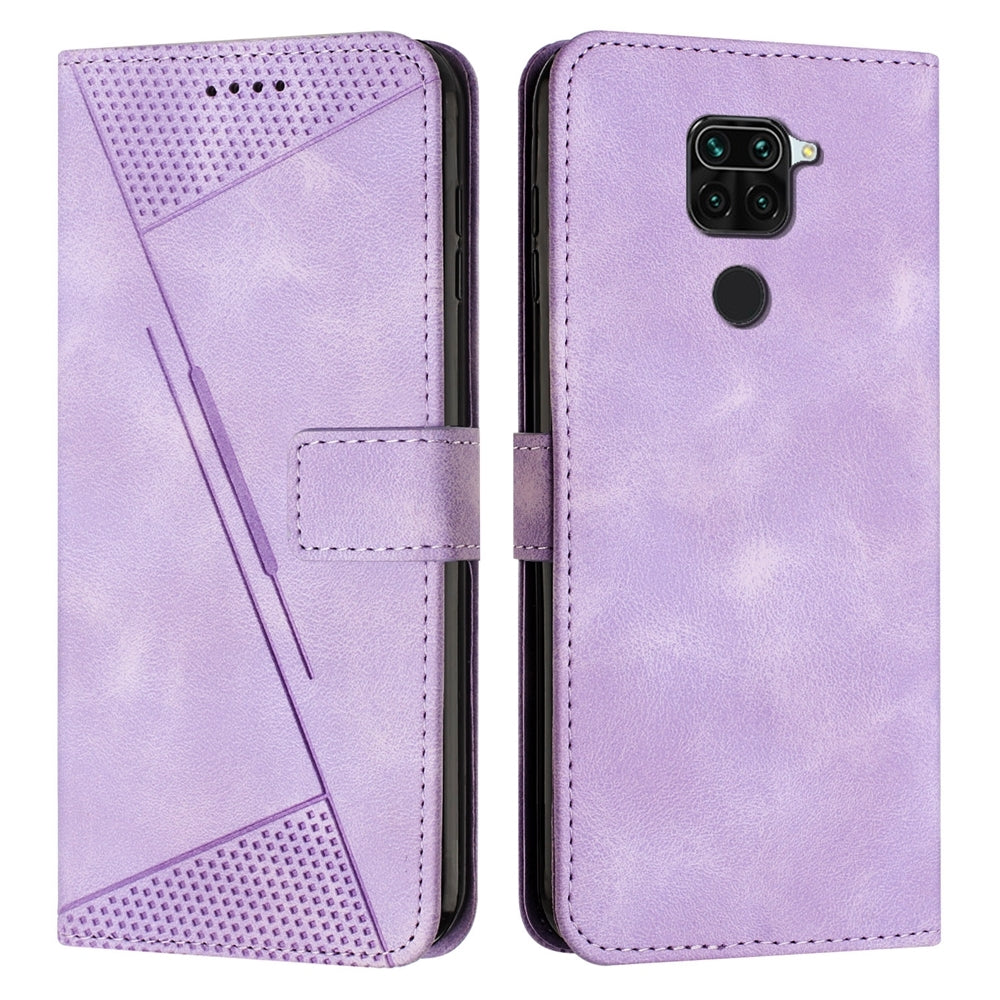 Xiaomi Redmi 10X Dream Triangle Leather Wallet Phone Case with Lanyard, Card Slot, Cash Compartment, Foldable Kickstand, Shockproof PU TPU Protective Cover