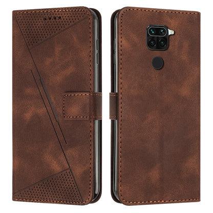 Xiaomi Redmi Note 9 Dream Triangle Leather Wallet Phone Case with Lanyard, Card Slot, Cash Compartment, Foldable Kickstand, Shockproof PU TPU Protective Cover