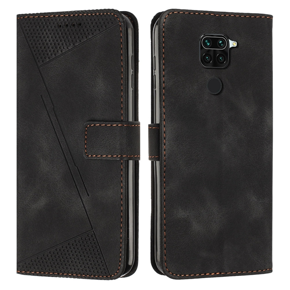 Xiaomi Redmi Note 9 Dream Triangle Leather Wallet Phone Case with Lanyard, Card Slot, Cash Compartment, Foldable Kickstand, Shockproof PU TPU Protective Cover