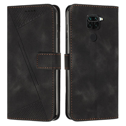 Xiaomi Redmi 10X Dream Triangle Leather Wallet Phone Case with Lanyard, Card Slot, Cash Compartment, Foldable Kickstand, Shockproof PU TPU Protective Cover
