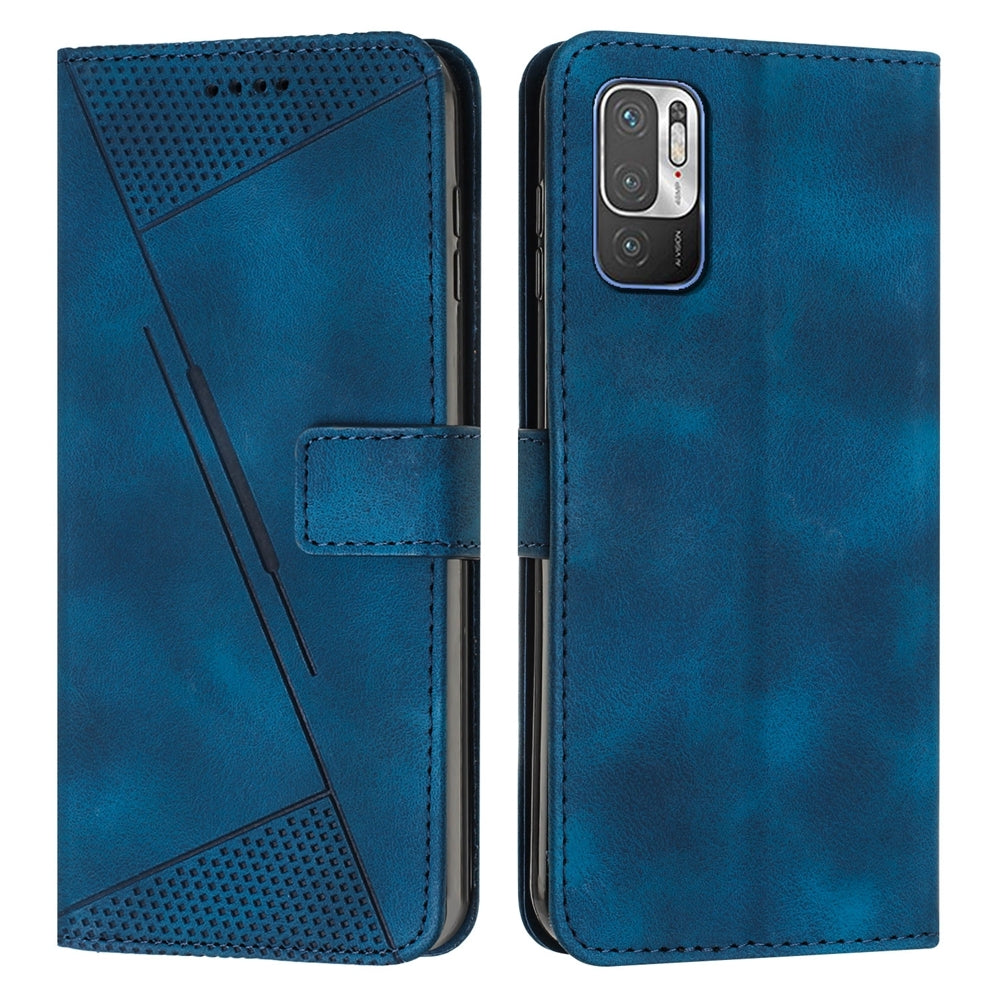 Xiaomi Redmi Note 10 5G Dream Triangle Leather Wallet Phone Case with Lanyard, Card Slot, Cash Compartment, Foldable Kickstand, Shockproof PU TPU Protective Cover