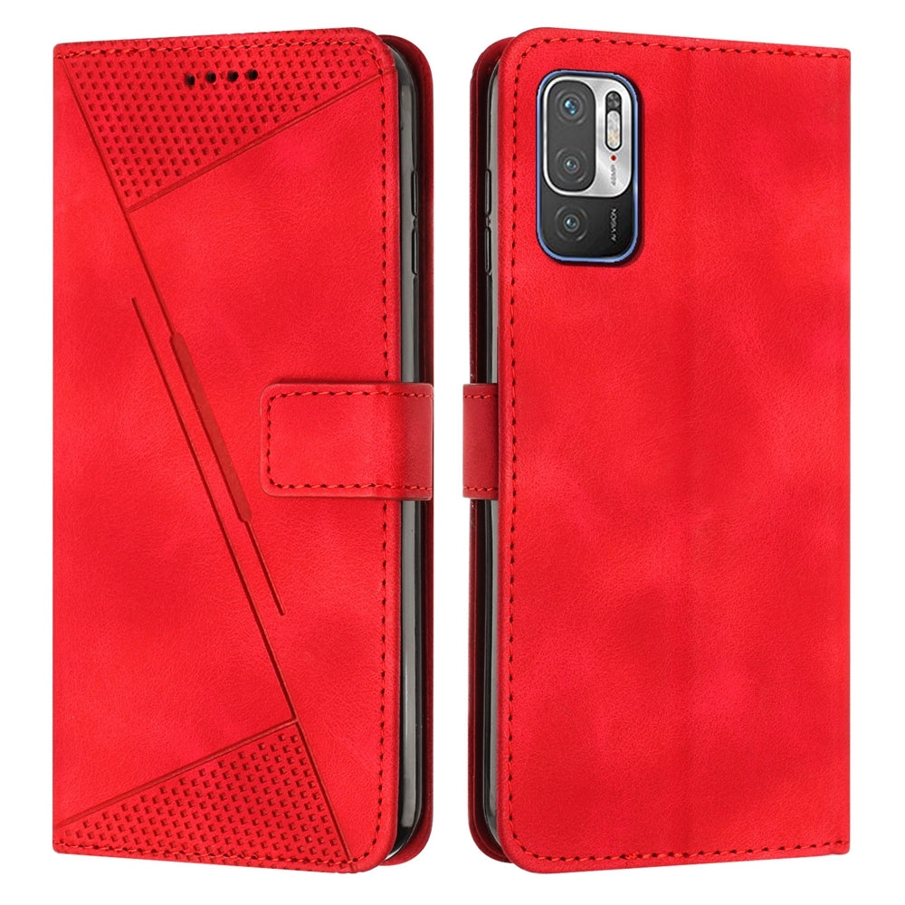 Xiaomi Redmi Note 10T 5G Dream Triangle Leather Wallet Phone Case with Lanyard, Card Slot, Cash Compartment, Foldable Kickstand, Shockproof PU TPU Protective Cover