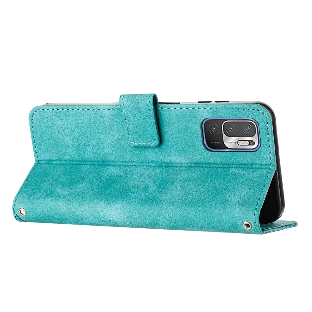 Xiaomi Redmi Note 10T 5G Dream Triangle Leather Wallet Phone Case with Lanyard, Card Slot, Cash Compartment, Foldable Kickstand, Shockproof PU TPU Protective Cover