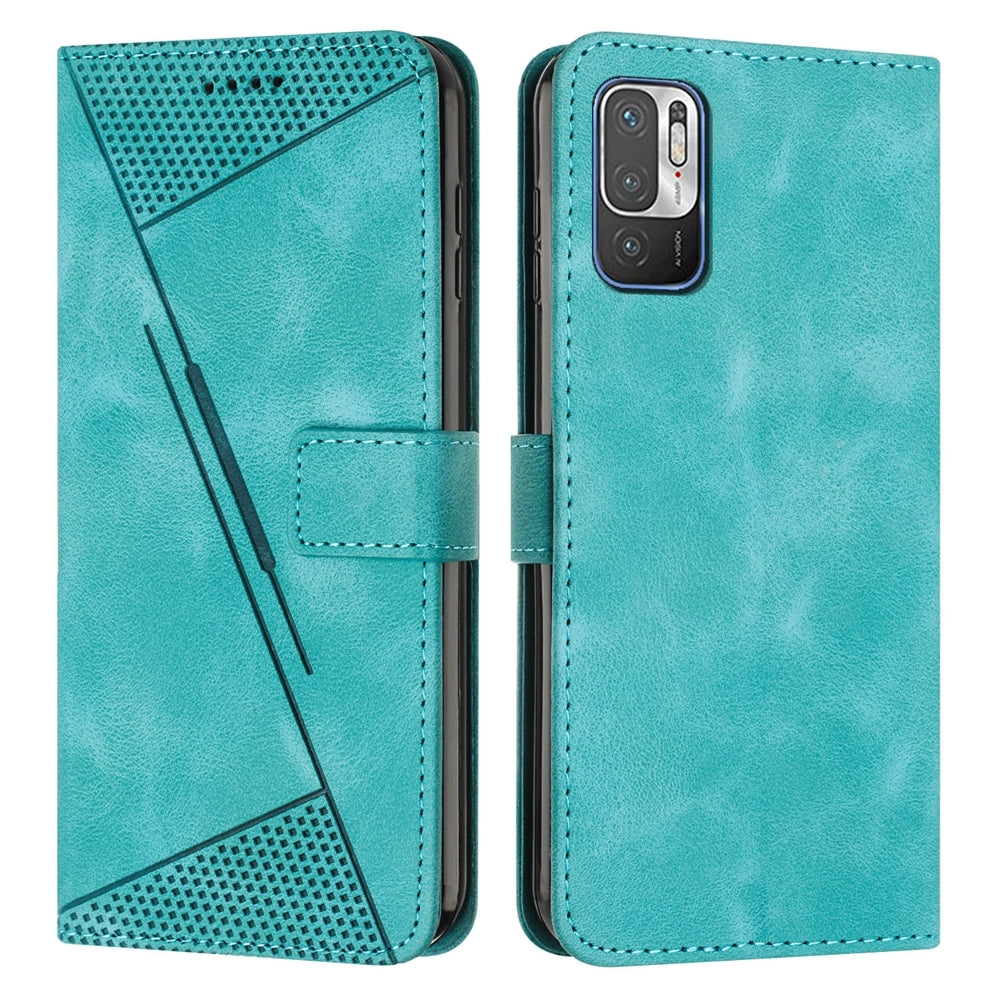 Xiaomi Redmi Note 10T 5G Dream Triangle Leather Wallet Phone Case with Lanyard, Card Slot, Cash Compartment, Foldable Kickstand, Shockproof PU TPU Protective Cover