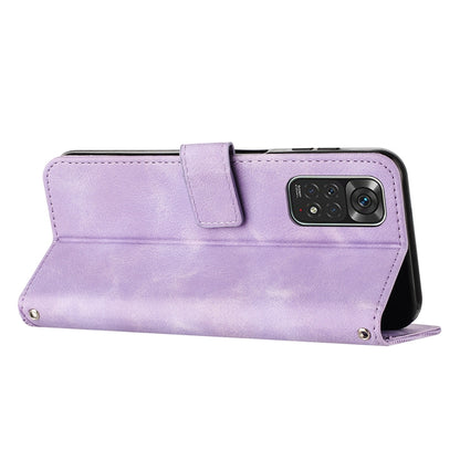 Xiaomi Redmi Note 11 4G Dream Triangle Leather Wallet Phone Case with Lanyard, Card Slot, Cash Compartment, Foldable Kickstand, Shockproof PU TPU Protective Cover