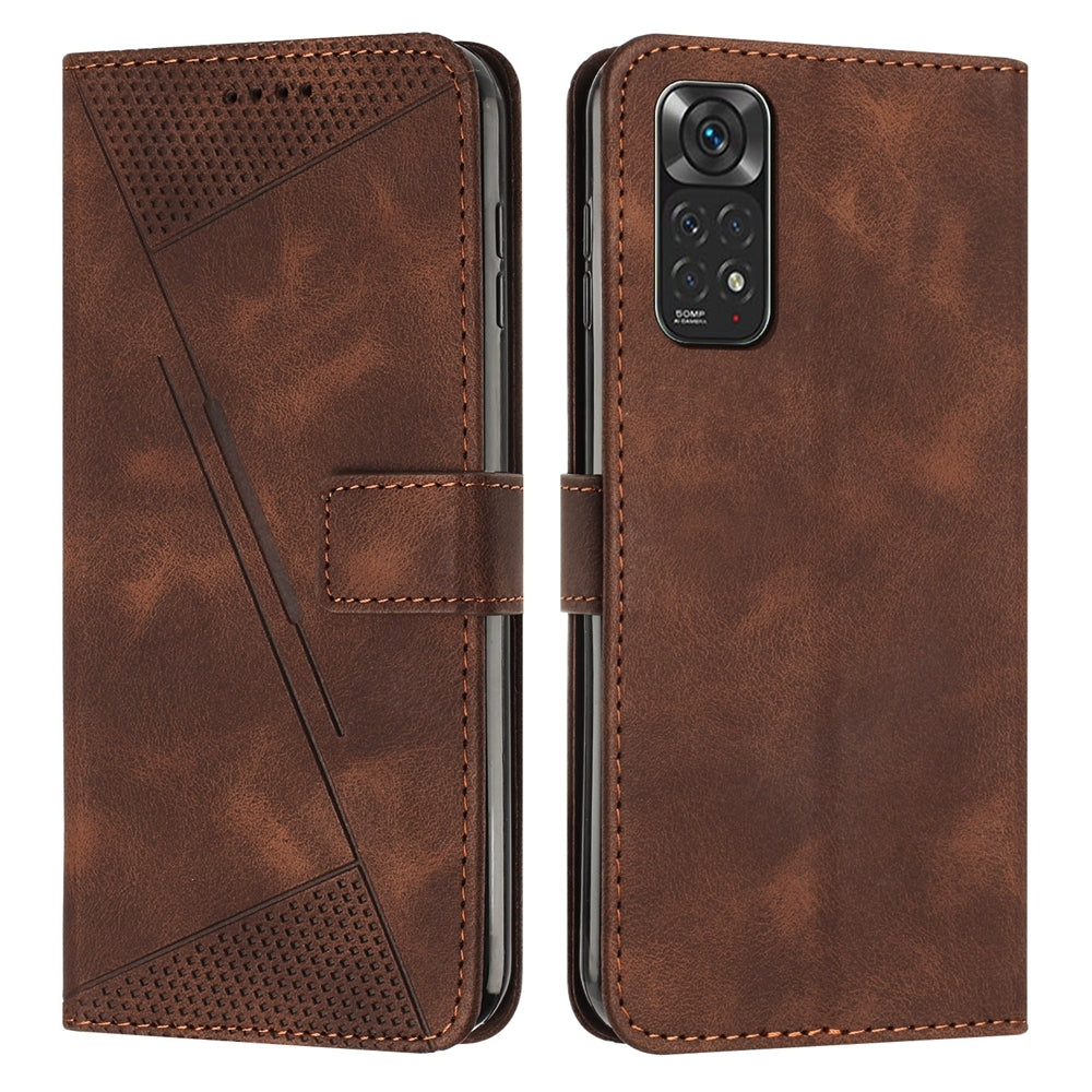 Xiaomi Redmi Note 11S Dream Triangle Leather Wallet Phone Case with Lanyard, Card Slot, Cash Compartment, Foldable Kickstand, Shockproof PU TPU Protective Cover