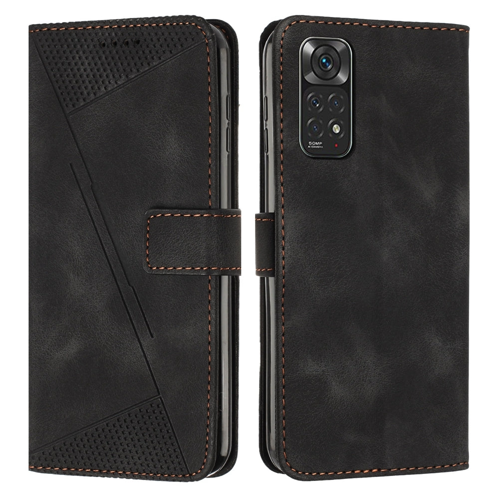 Xiaomi Redmi Note 11S Dream Triangle Leather Wallet Phone Case with Lanyard, Card Slot, Cash Compartment, Foldable Kickstand, Shockproof PU TPU Protective Cover