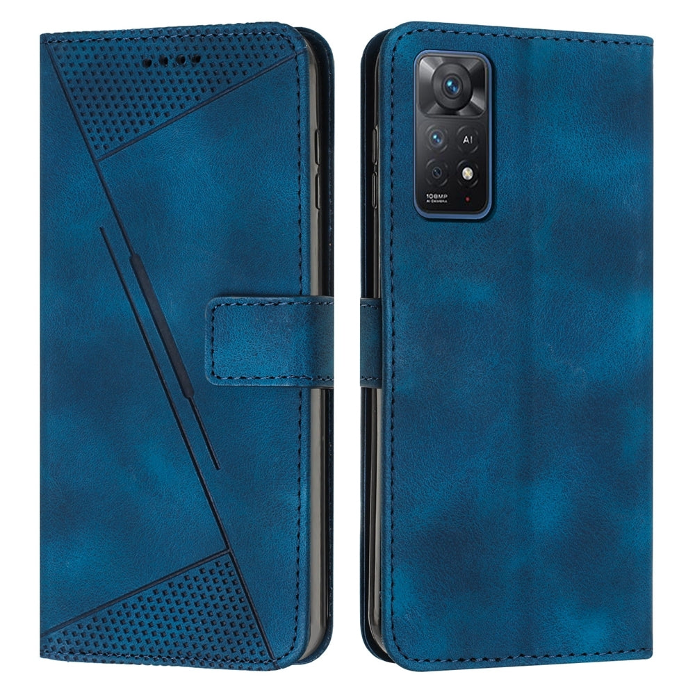 Xiaomi Redmi Note 11 Pro 4G Dream Triangle Leather Wallet Phone Case with Lanyard, Card Slot, Cash Compartment, Foldable Kickstand, Shockproof PU TPU Protective Cover