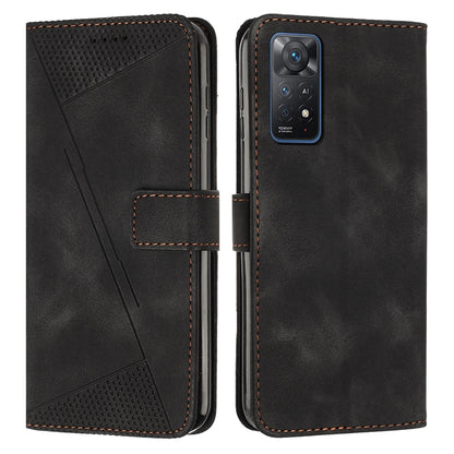 Xiaomi Redmi Note 11 Pro 4G Dream Triangle Leather Wallet Phone Case with Lanyard, Card Slot, Cash Compartment, Foldable Kickstand, Shockproof PU TPU Protective Cover