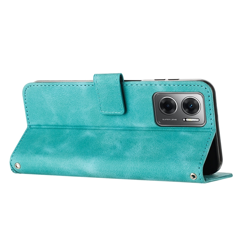 Xiaomi Redmi Note 11E Dream Triangle Leather Wallet Phone Case with Lanyard, Card Slot, Cash Compartment, Foldable Kickstand, Shockproof PU TPU Protective Cover