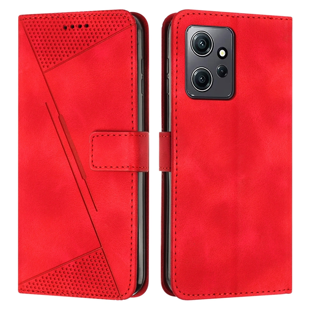 Xiaomi Redmi Note 12 4G Dream Triangle Leather Wallet Phone Case with Lanyard, Card Slot, Cash Compartment, Foldable Kickstand, Shockproof PU TPU Protective Cover