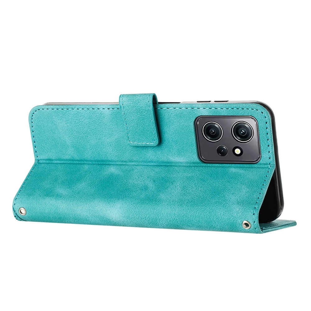 Xiaomi Redmi Note 12 4G Dream Triangle Leather Wallet Phone Case with Lanyard, Card Slot, Cash Compartment, Foldable Kickstand, Shockproof PU TPU Protective Cover