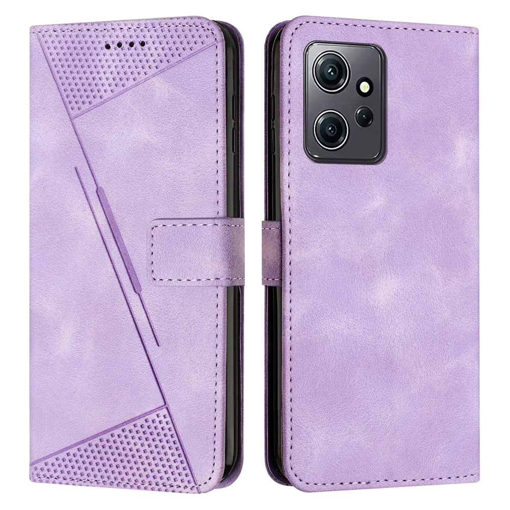 Xiaomi Redmi Note 12 4G Dream Triangle Leather Wallet Phone Case with Lanyard, Card Slot, Cash Compartment, Foldable Kickstand, Shockproof PU TPU Protective Cover