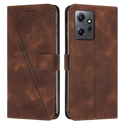Xiaomi Redmi Note 12 4G Dream Triangle Leather Wallet Phone Case with Lanyard, Card Slot, Cash Compartment, Foldable Kickstand, Shockproof PU TPU Protective Cover